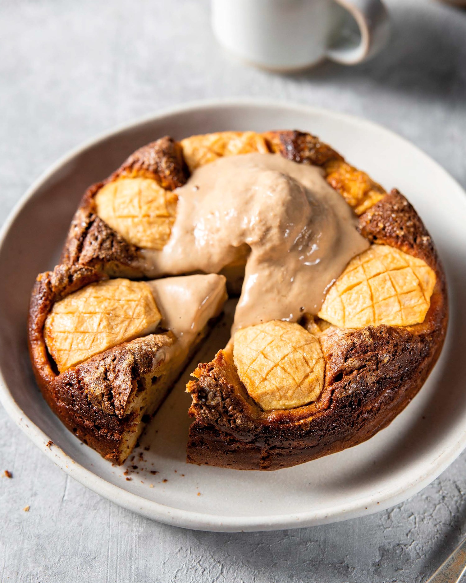 Tarte de Maçã Quente e Fria com Gelado de Café